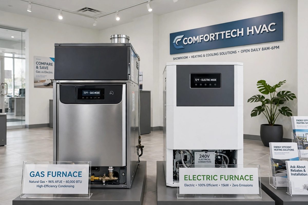 Gas and electric furnace units